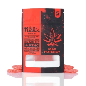 Nicks's Nugs: Code Red Gummies | Max Potency | 25mg D9 & 75mg CBD